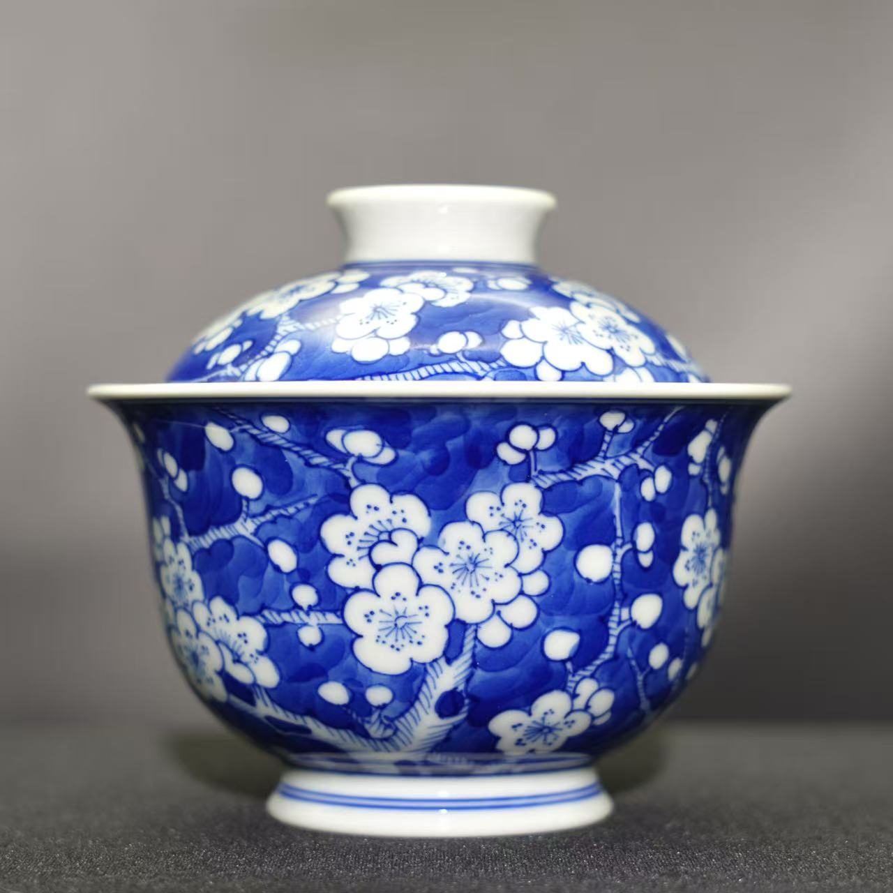 【小麦专属】青花青冰梅大盖碗