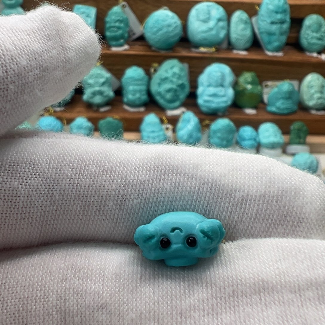 绿松石未镶嵌八方来财12mm