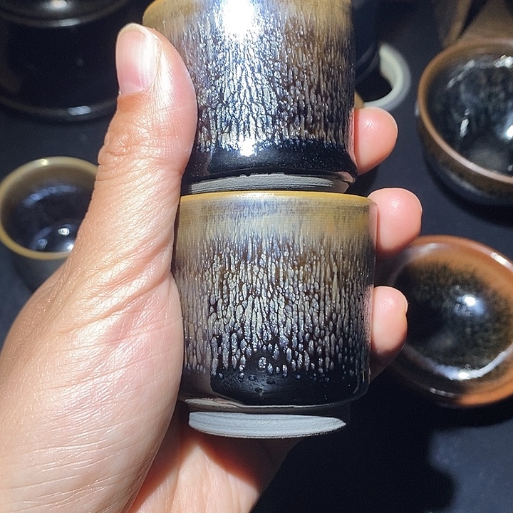达***威建盏电烧油滴釉面