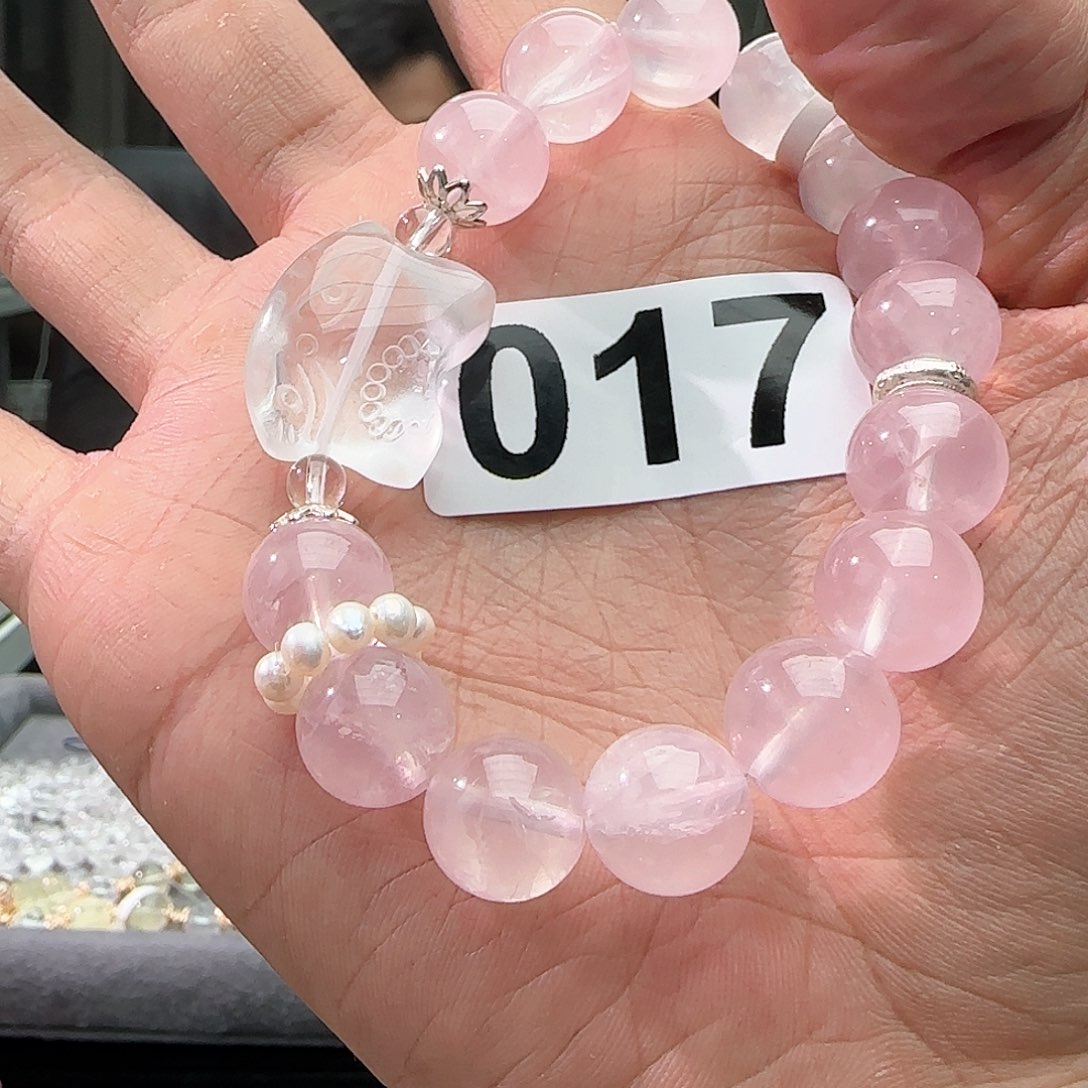 水晶手链未镶嵌017粉水晶