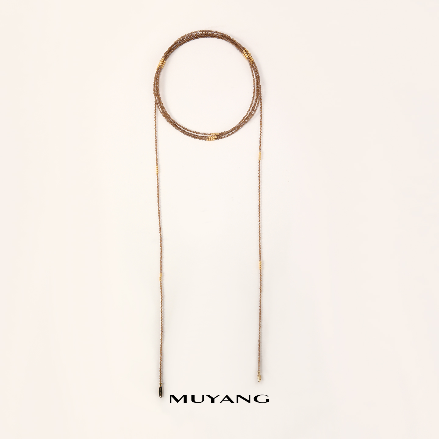 muyang/慕阳 铜合金玻璃项链 气质时尚百搭长款长链晨光项链