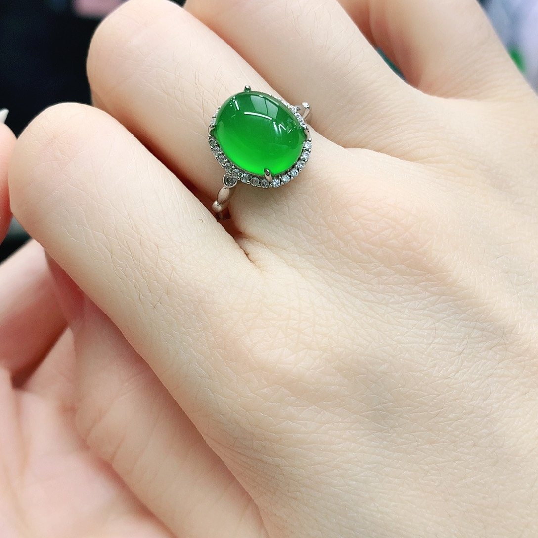 银S925镶嵌戒指玛瑙/玉髓