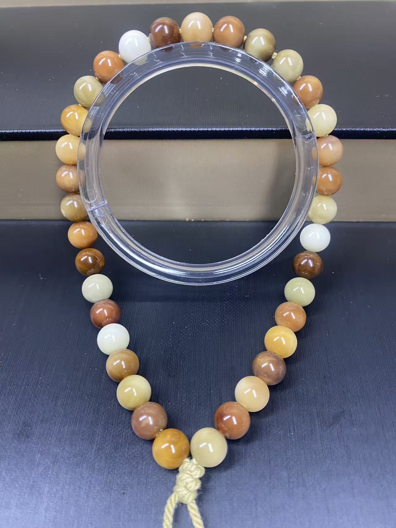 龙脊菩提超润多宝半玉化圆珠手持8mm微缩尺多样性色调 可一物一图