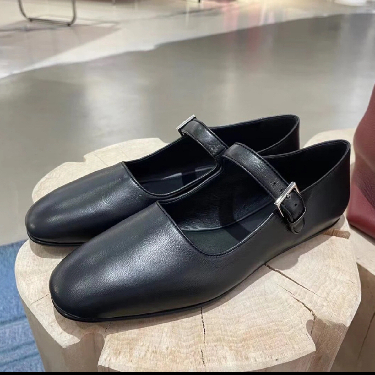 未使用 LOEWE/罗意威 The row黑色玛丽珍平底单鞋38