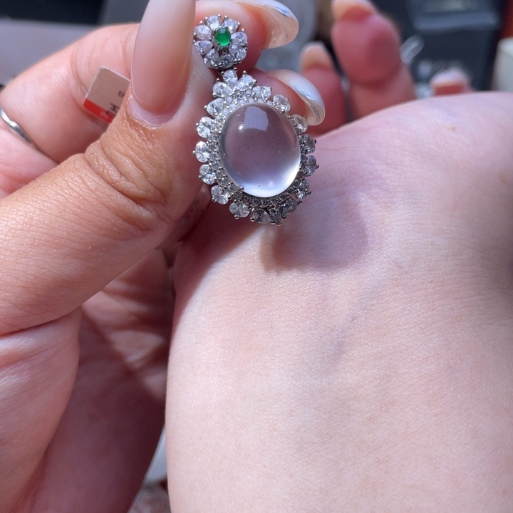 石英岩玉银S925镶嵌颈饰