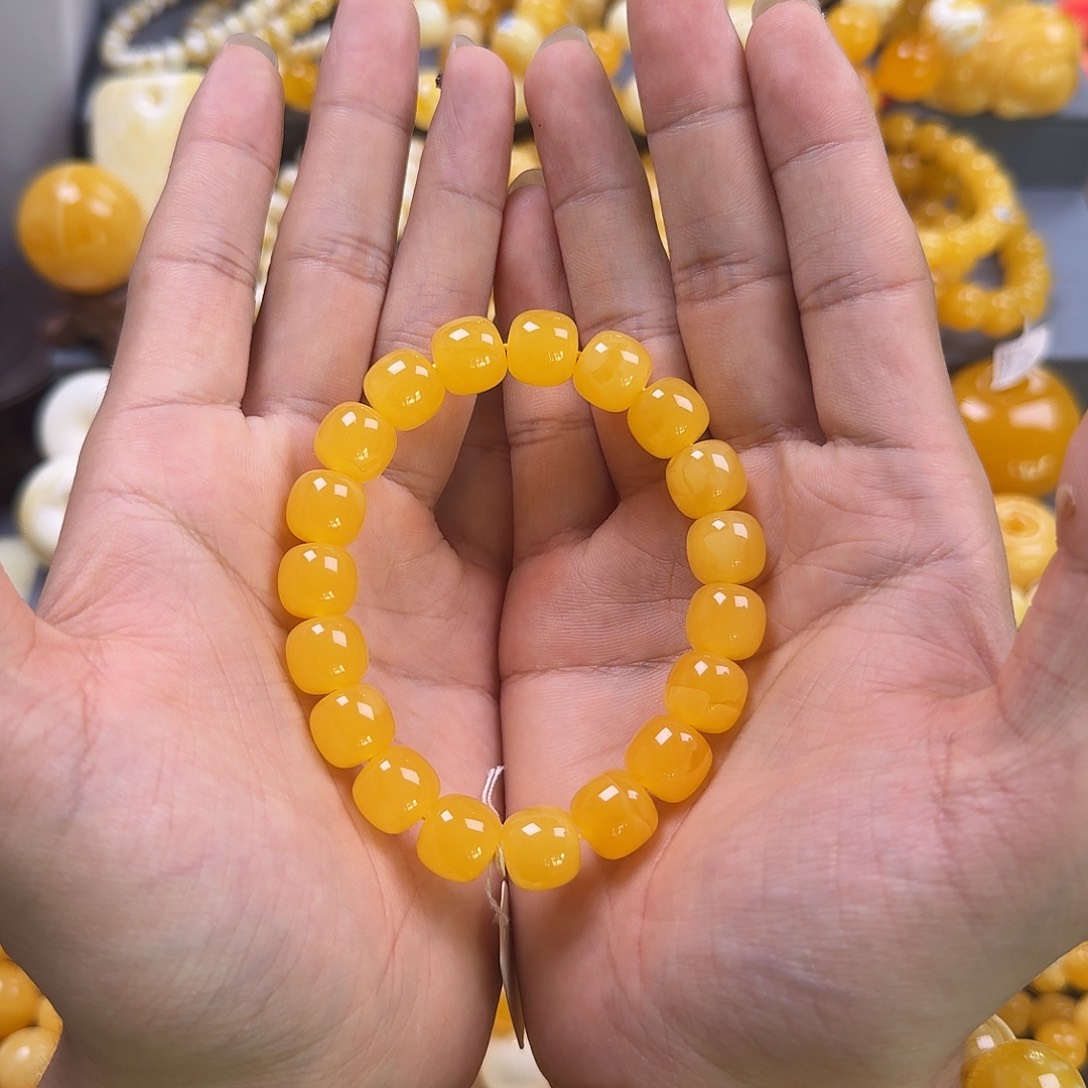 琥珀珠宝奇石未镶嵌同料12mm