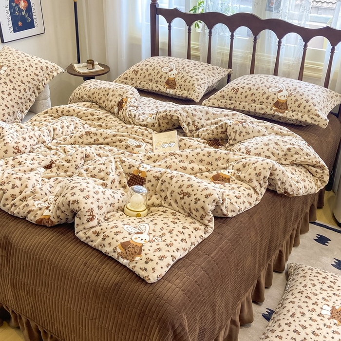 【床盖款牛奶绒四件套】2*2.3/直播时长有限存在未展示商品介意勿拍