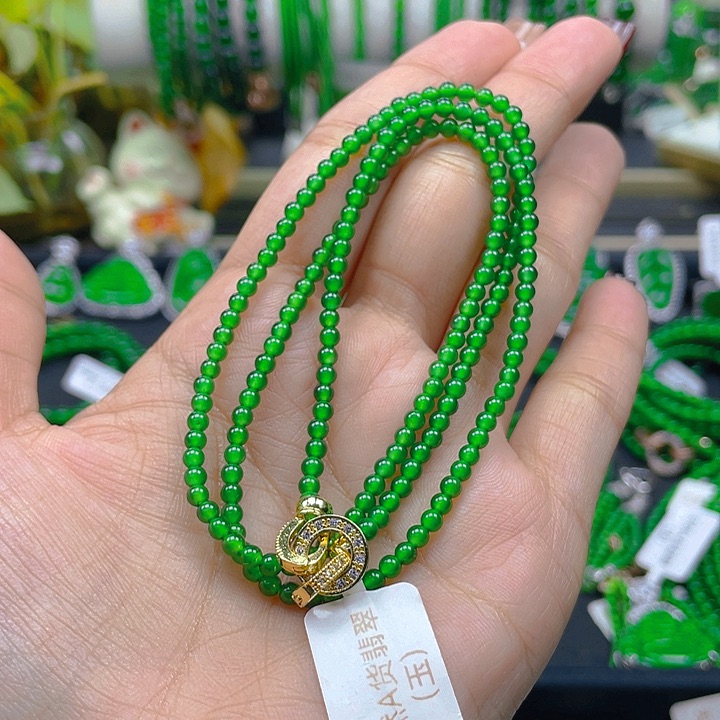 翡翠颈饰未镶嵌圆珠项链3