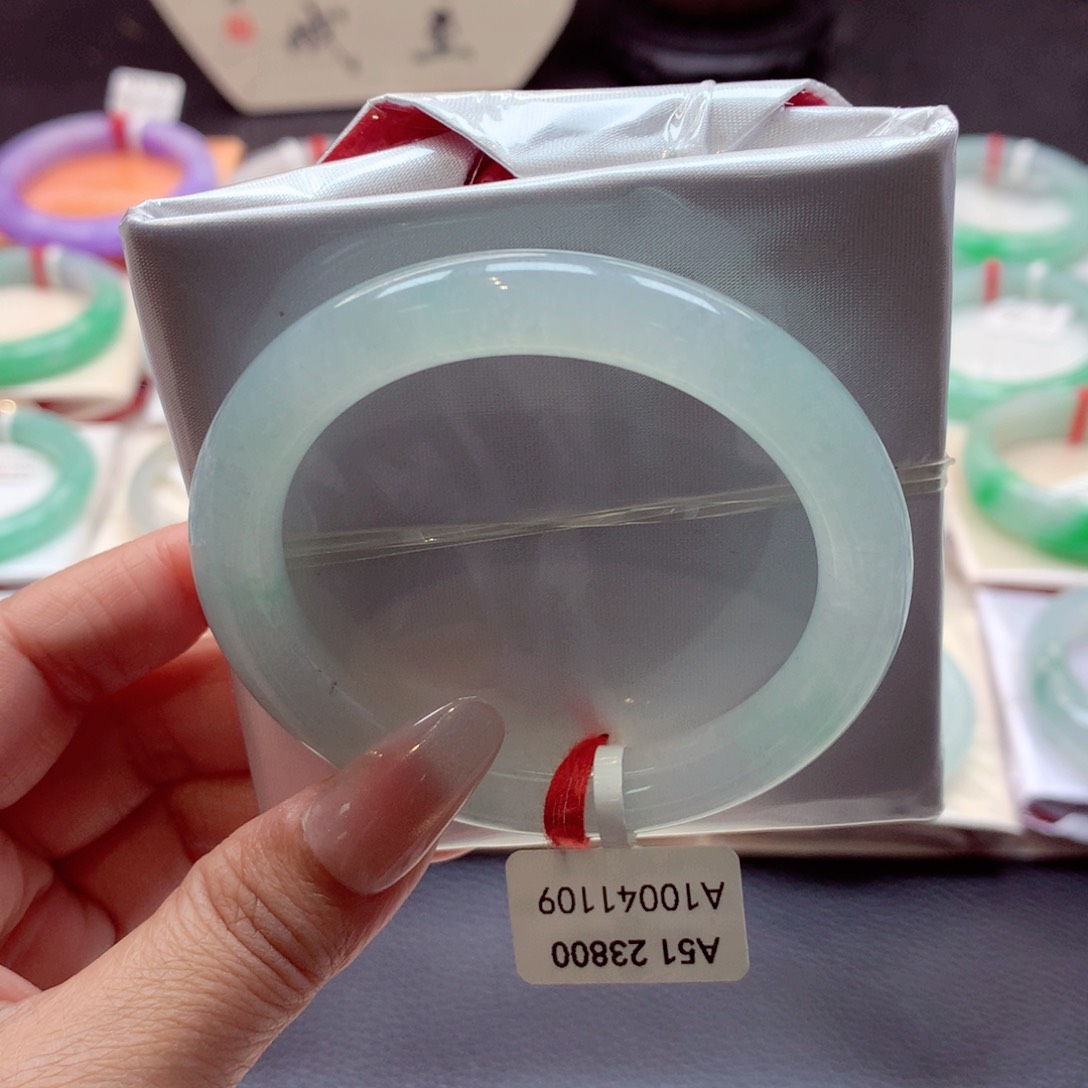 翡翠手镯未镶嵌美人圆条51.7（7号）89