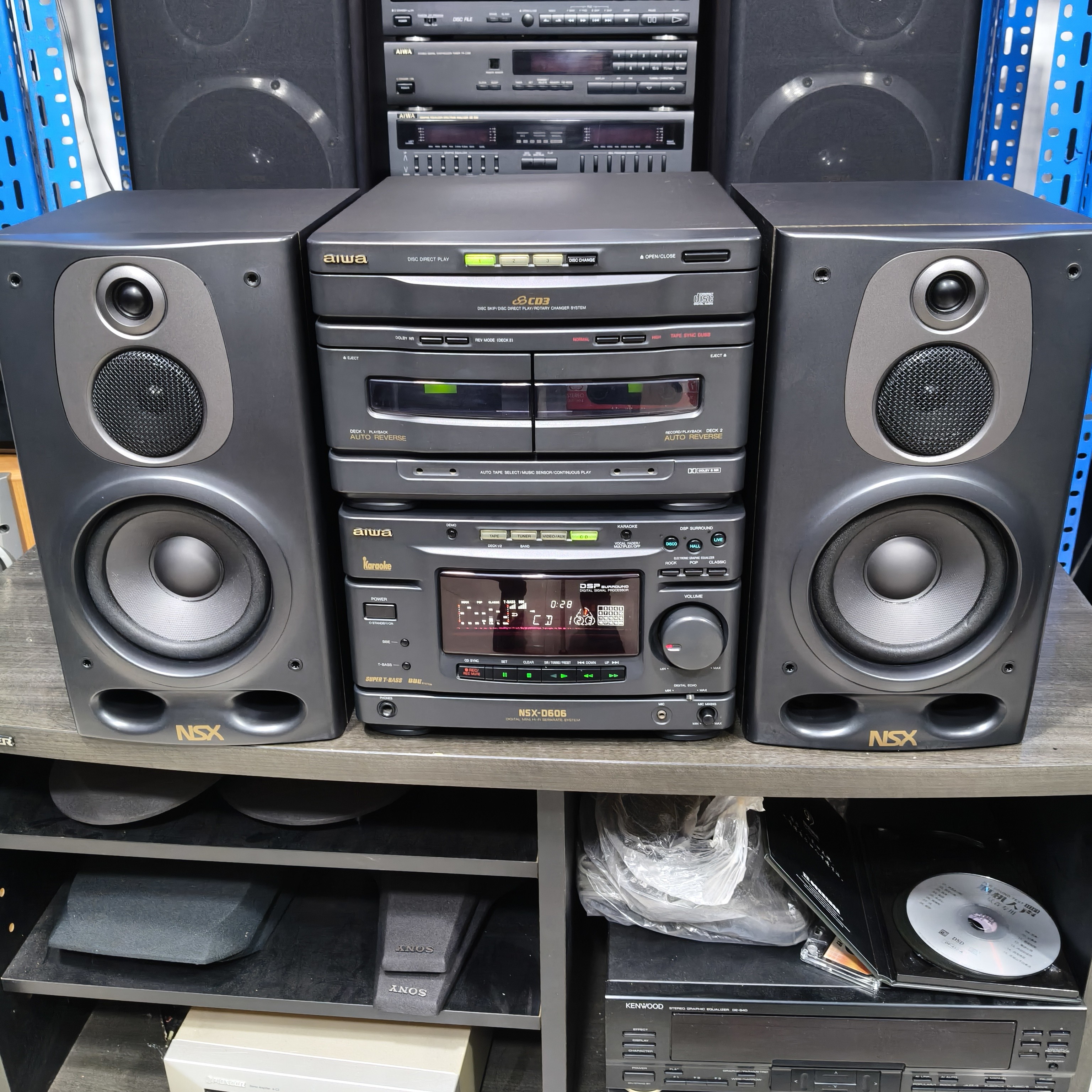 9新  AH组合音响，三碟连放，双卡磁带，功能都完好音质棒。不包邮