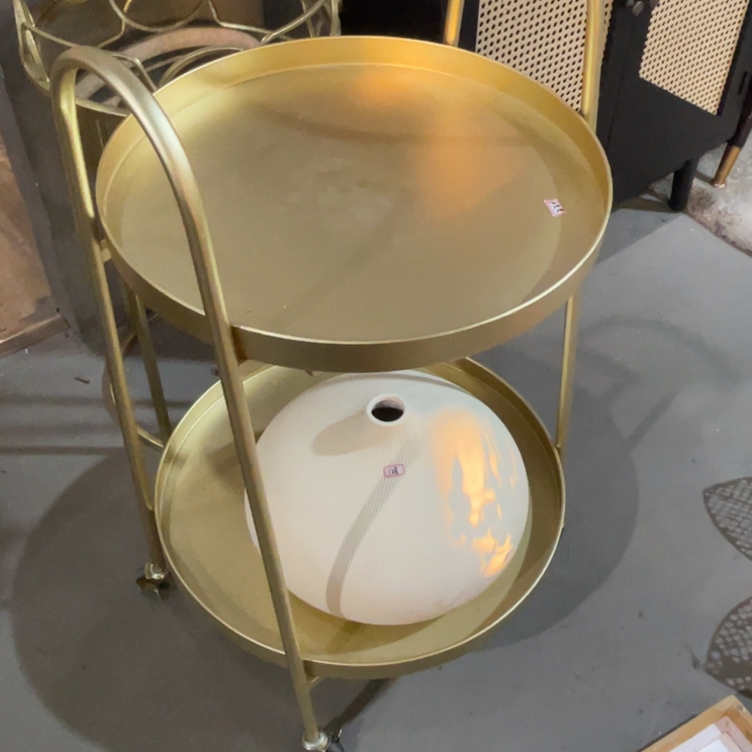 @***Y木金色双层边几121169孤品