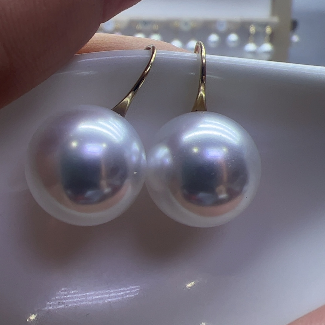淡水珍珠耳饰18K金镶嵌