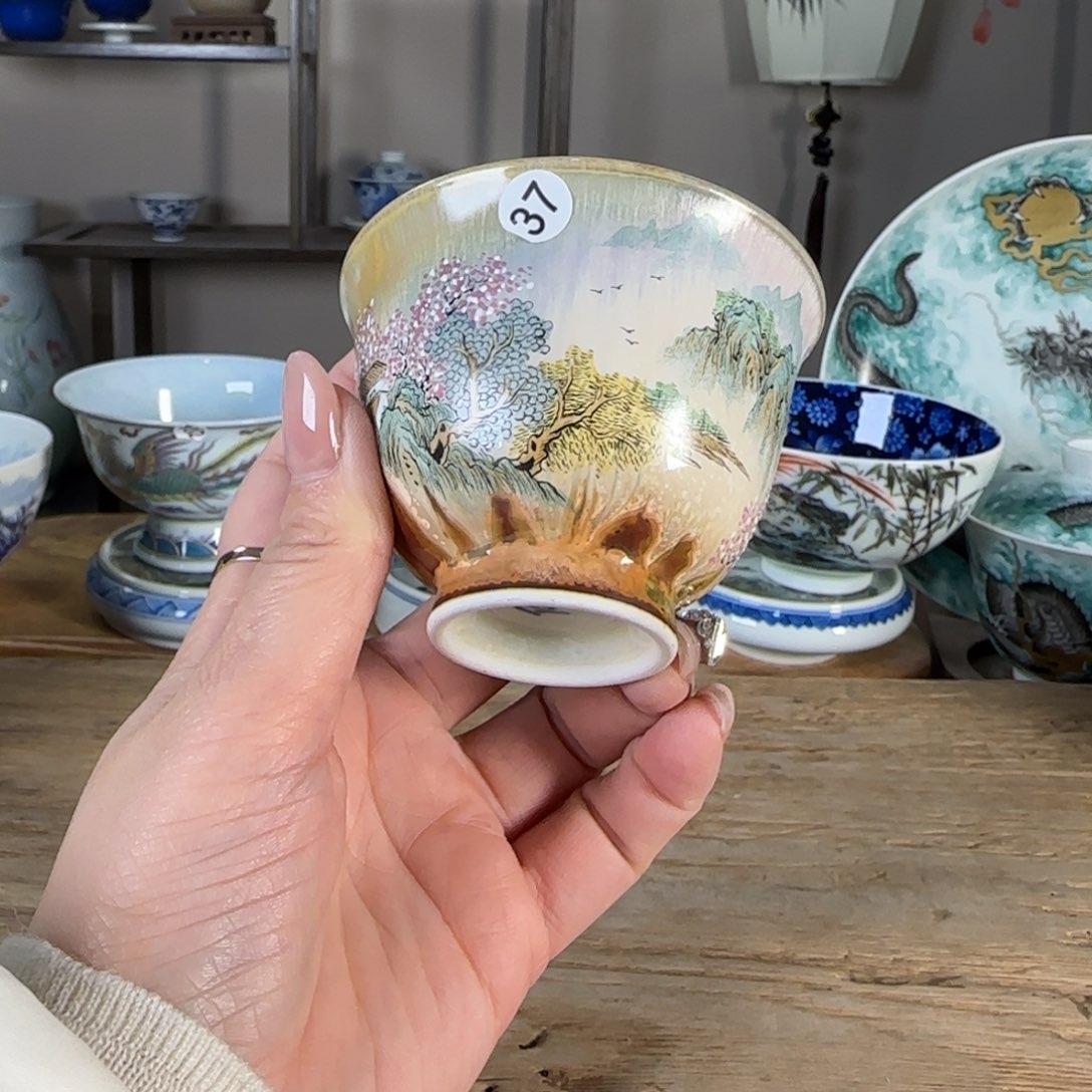 杯景德镇陶瓷柴烧多人