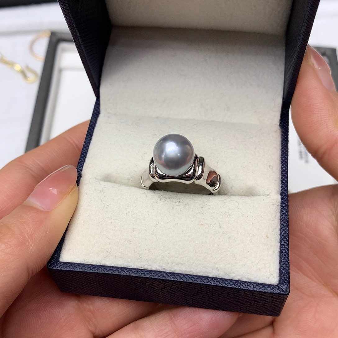 海水珍珠戒指银S925镶嵌