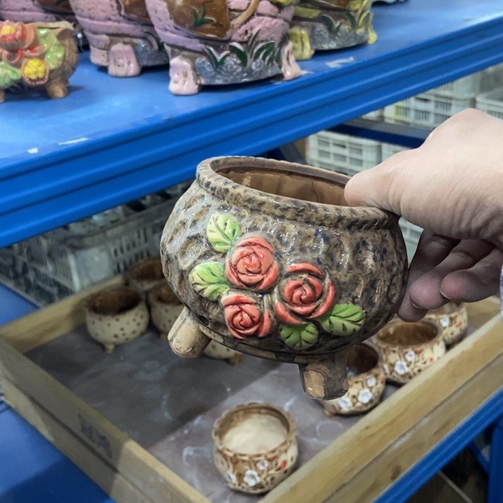 陶瓷花盆单场满9.9发9.5*9