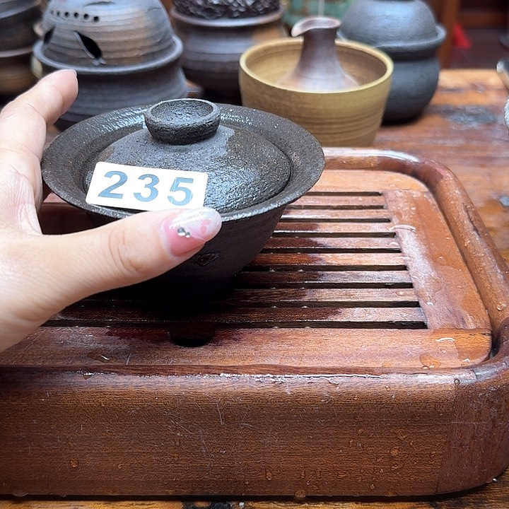 纯手工制作粗陶茶具