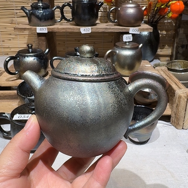 壶建水紫陶紫泥柴烧壶