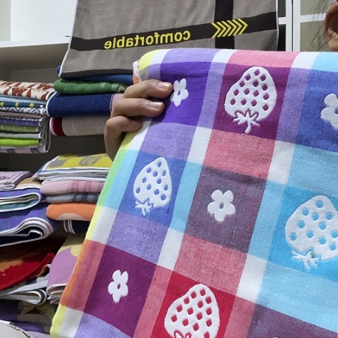 棉孤品纱布盖毯浴巾