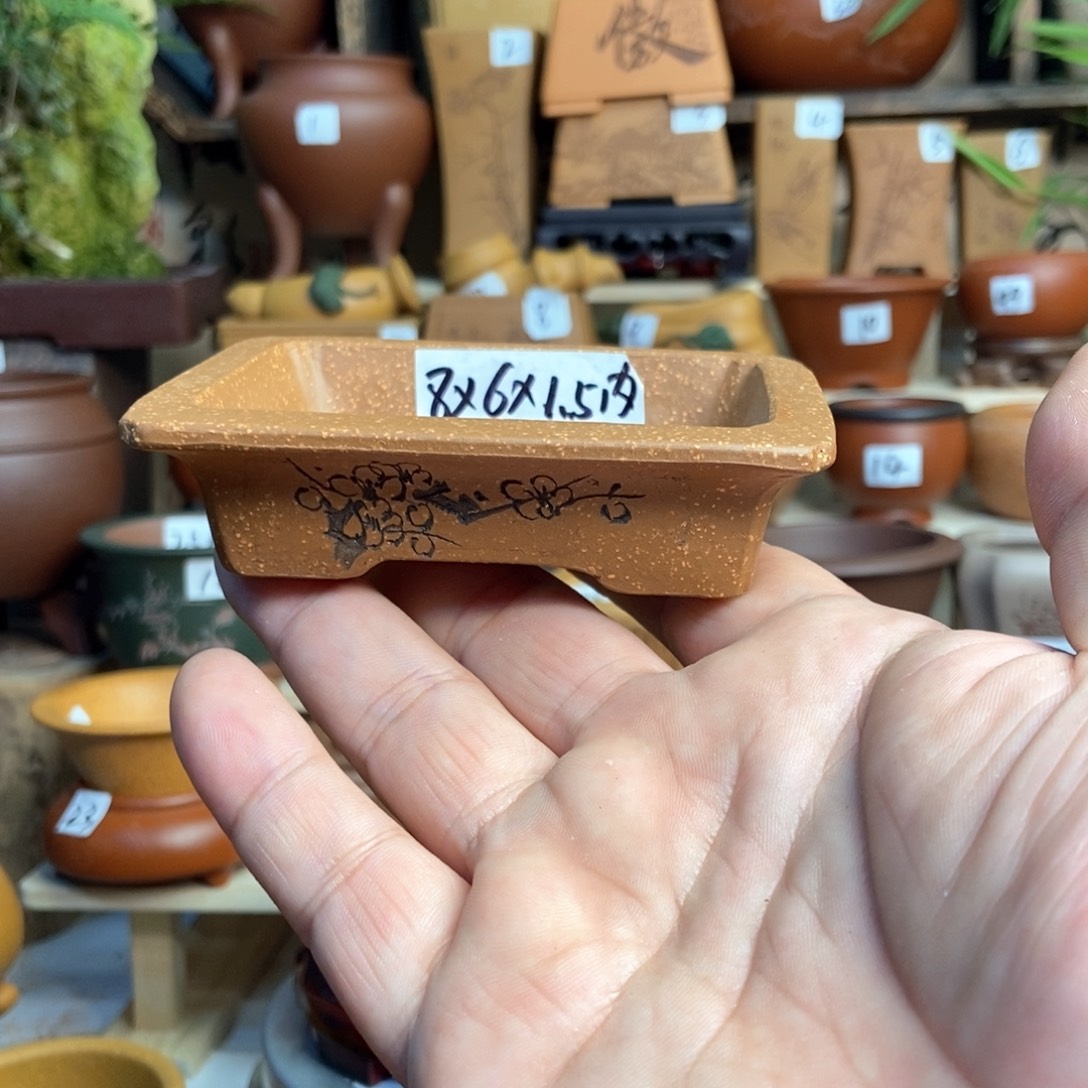 紫砂花盆内口经尺寸8×6×1.5