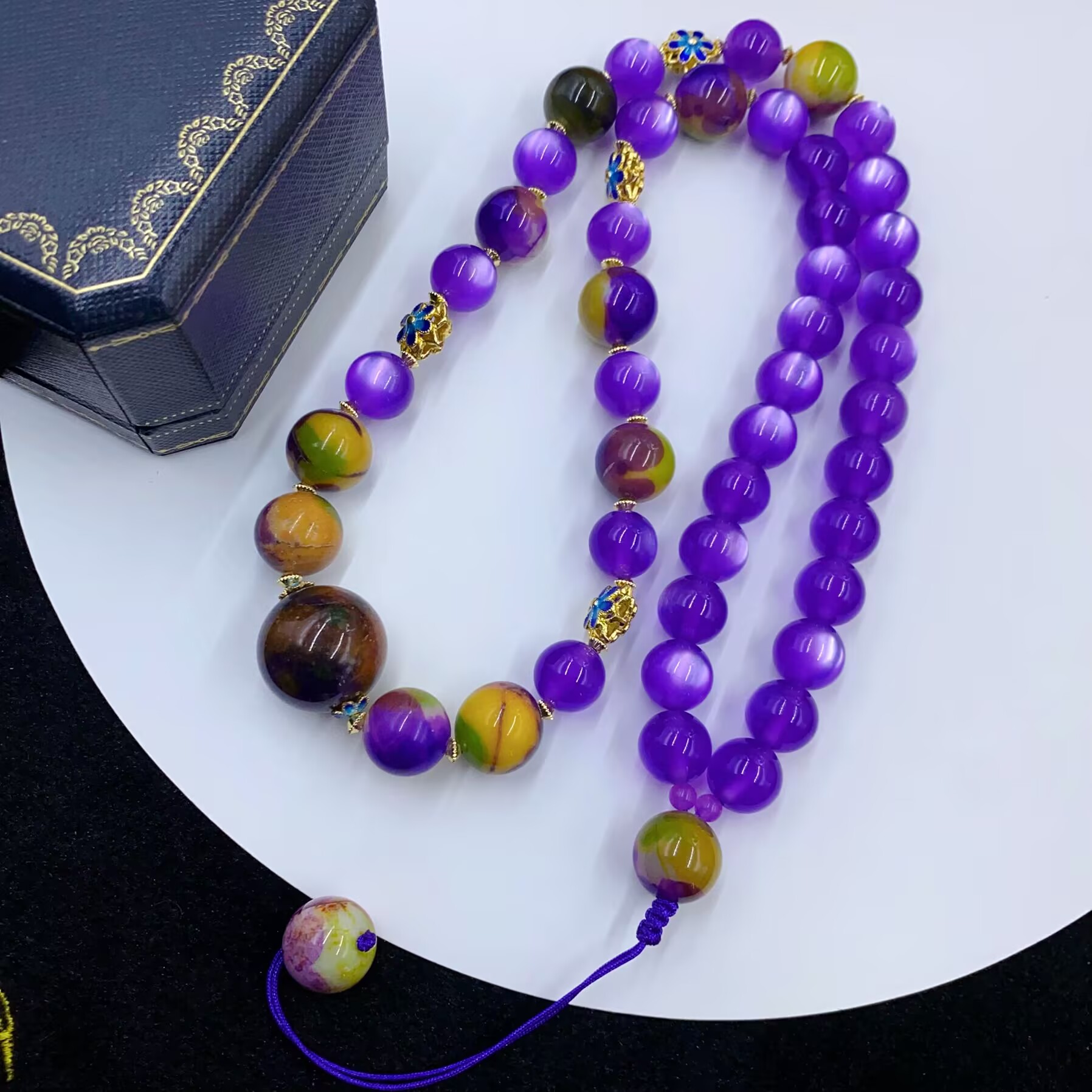 4545  紫色珠珠项链多样性发货