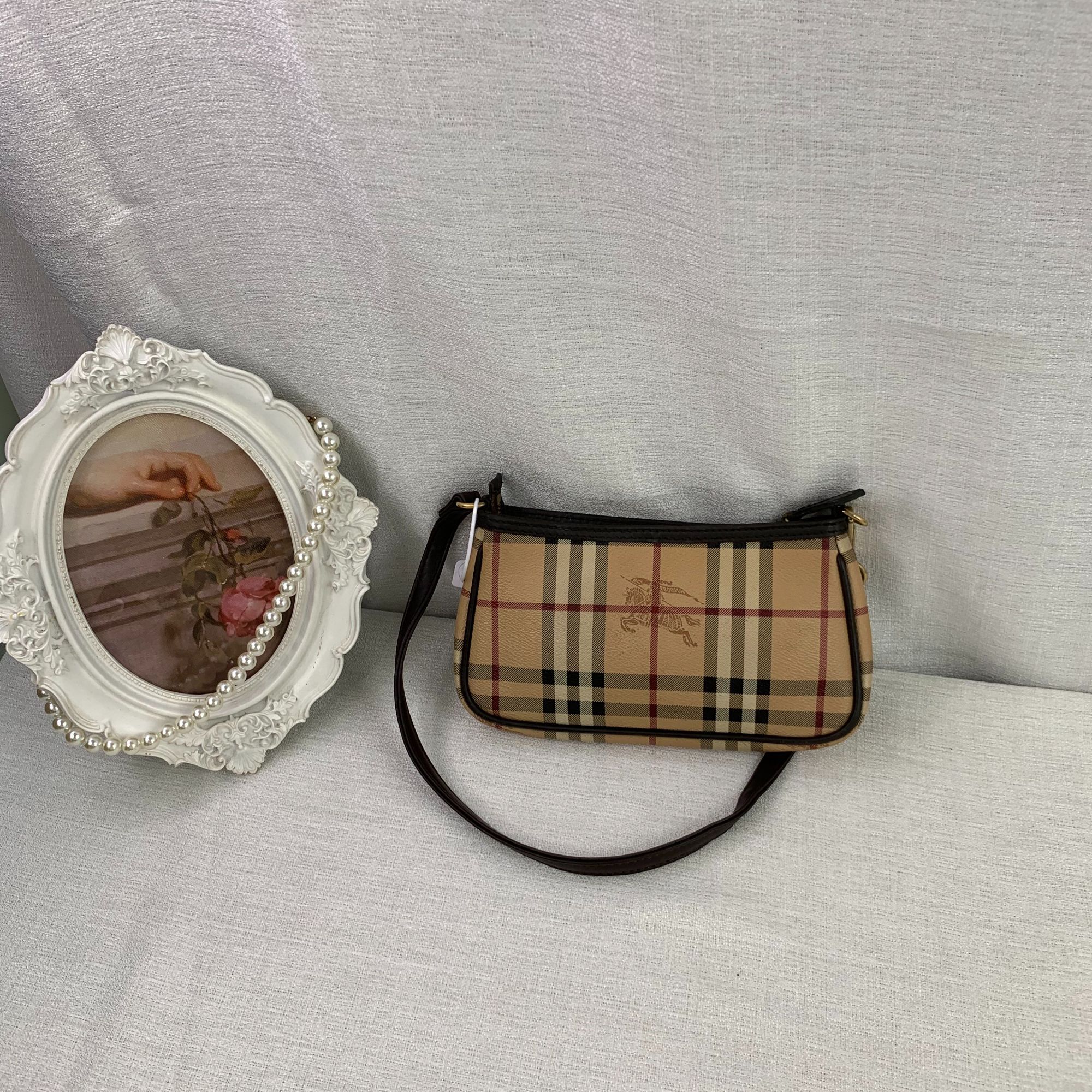 95新 BURBERRY/博柏利 格纹麻将包/EE10618057/8057