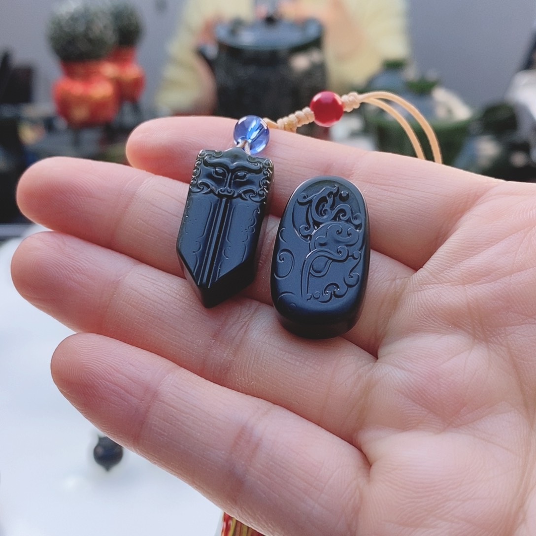 和田玉（青玉）把件未镶嵌还****子