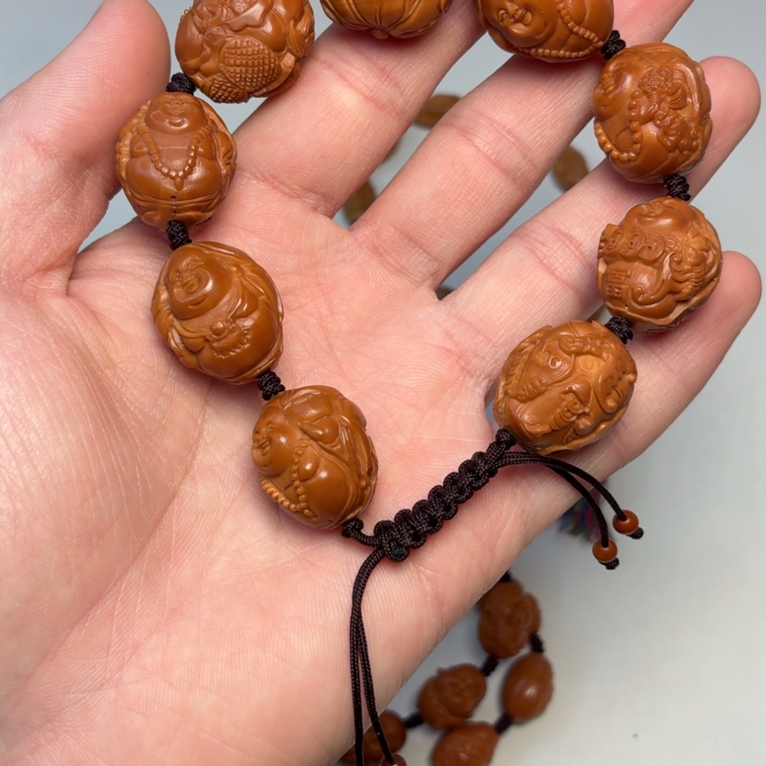 橄榄核手串荷叶弥勒