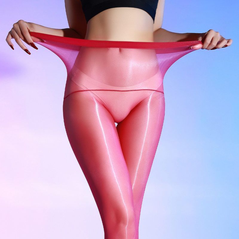 新款「白茶香氛」无缝裆油亮丝袜女360无痕超薄5d黑丝诱惑连体裤袜