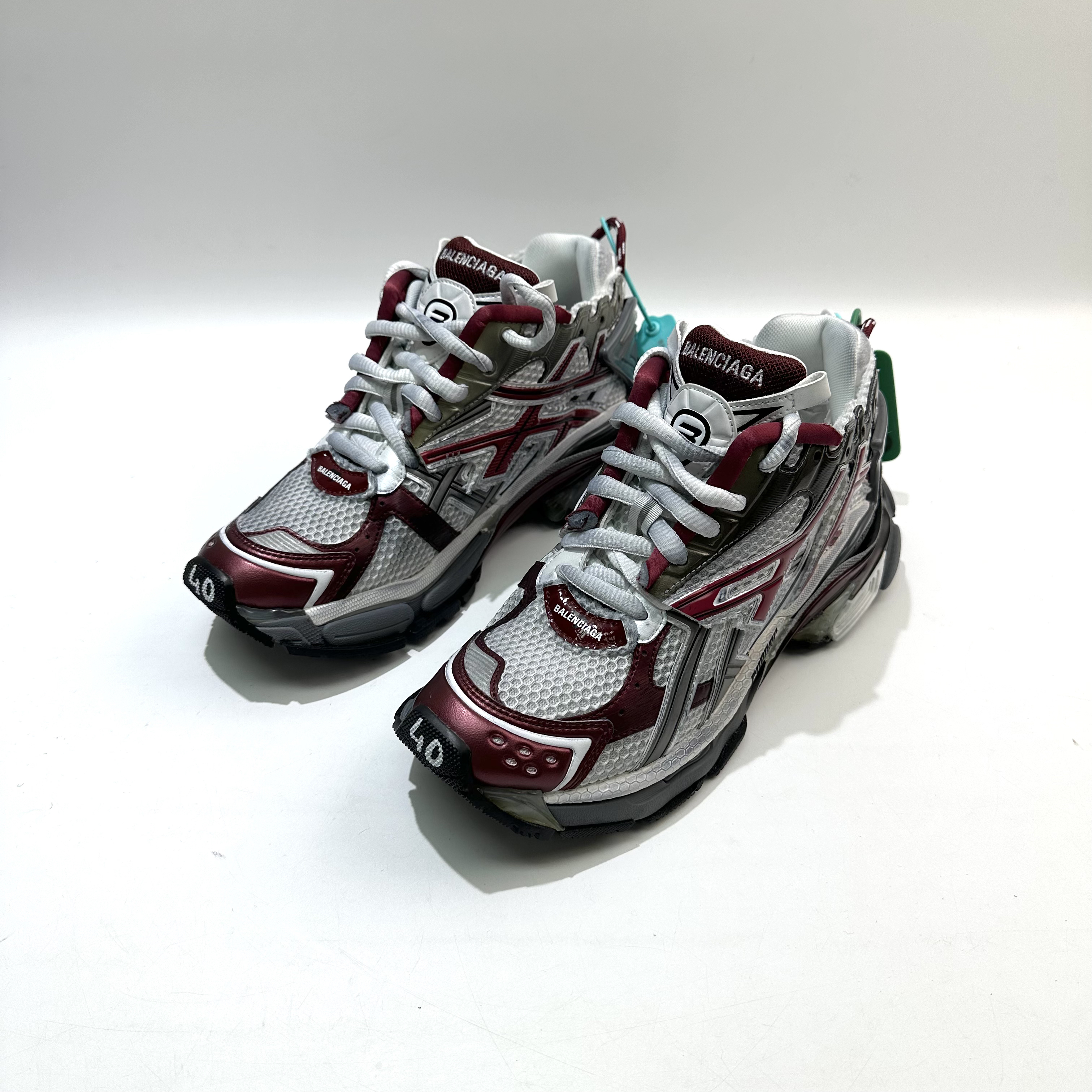 未使用 Balenciaga/巴黎世家 40码 酒红做旧 Runner老爹鞋bl0697