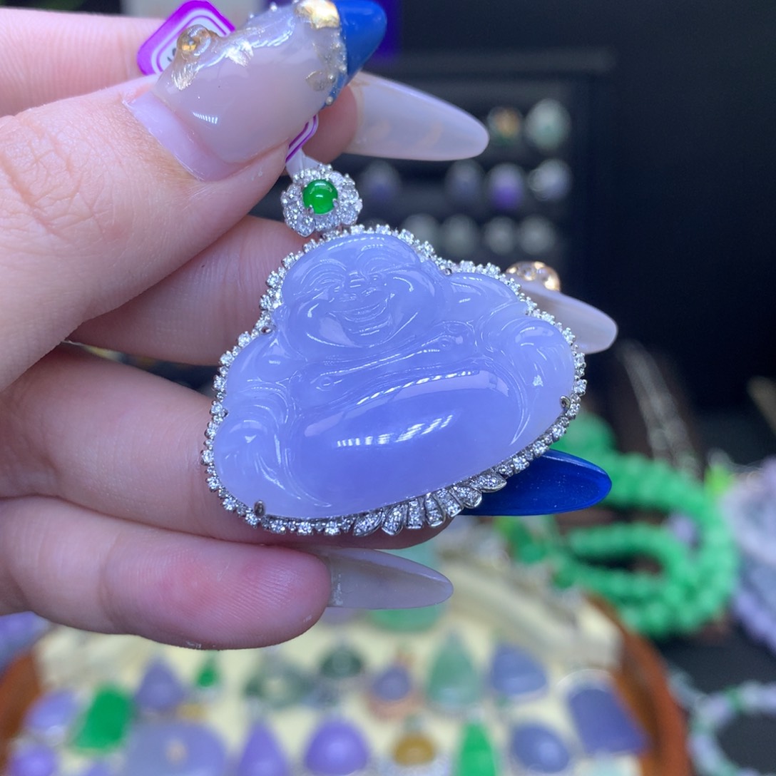 翡翠颈饰18K金镶嵌天然