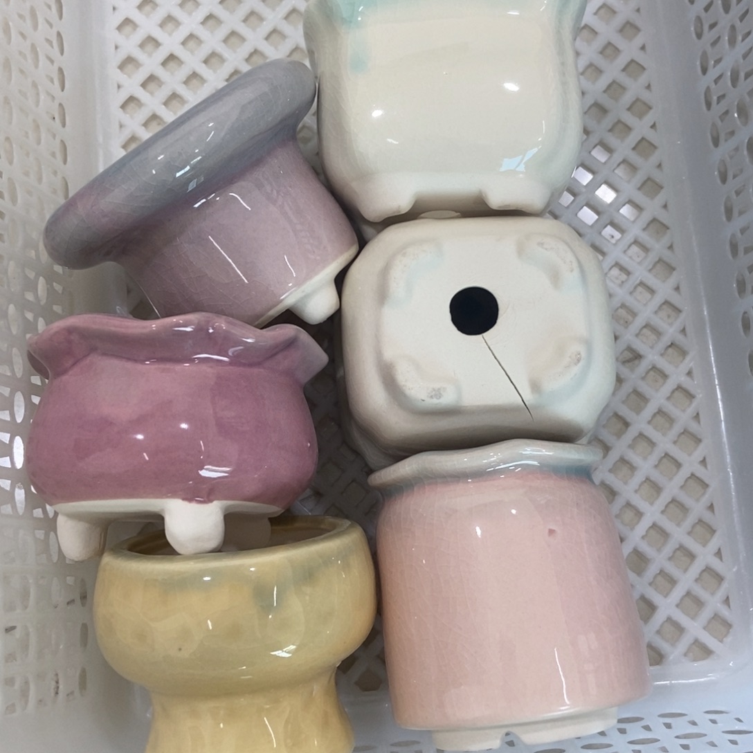 红陶高温陶瓷花盆瑕疵