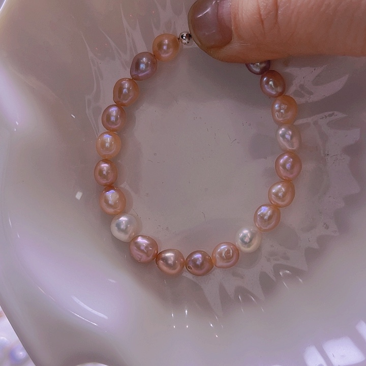 淡水珍珠手绳合金