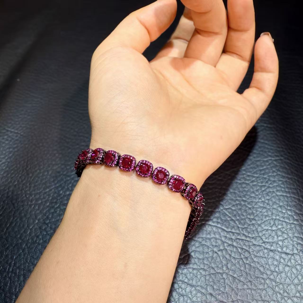 典藏轻奢-红宝石-高精切宝石手链YG-1549