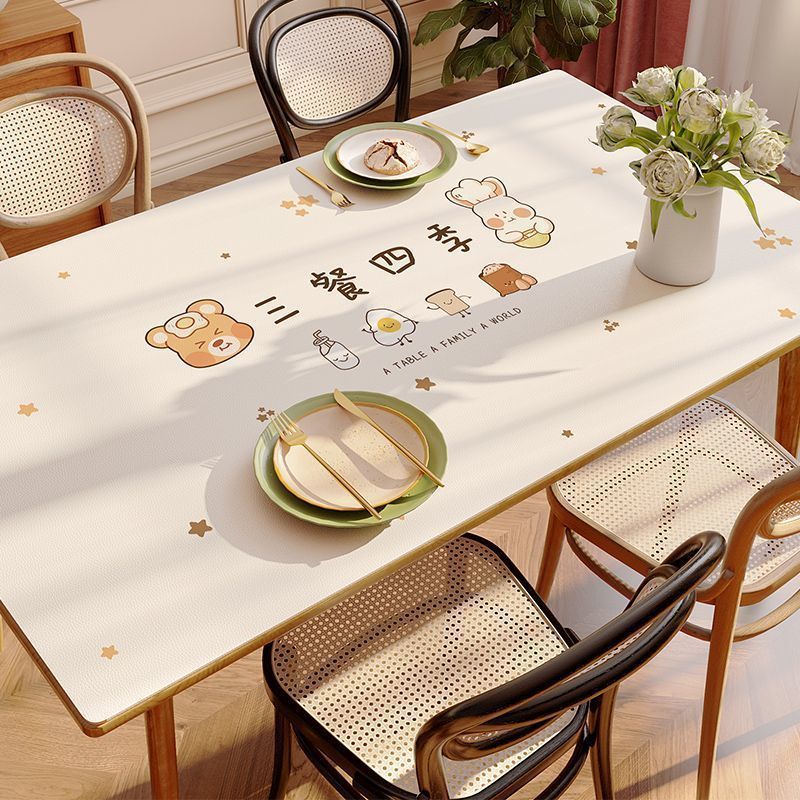 简约ins风桌布防水耐脏免洗可擦一抹净餐桌垫轻奢高级防烫桌垫