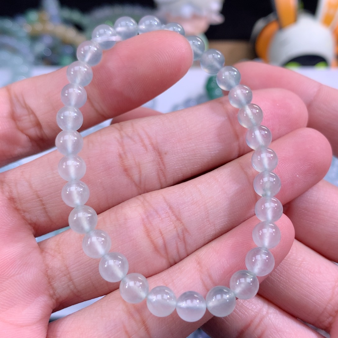 翡翠手链未镶嵌卡6m m