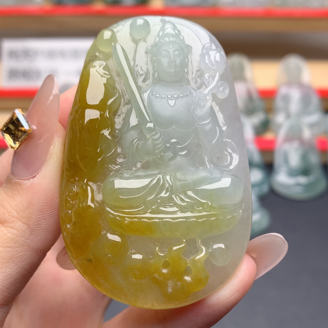 L***K翡翠未镶嵌颈饰虚空藏菩萨