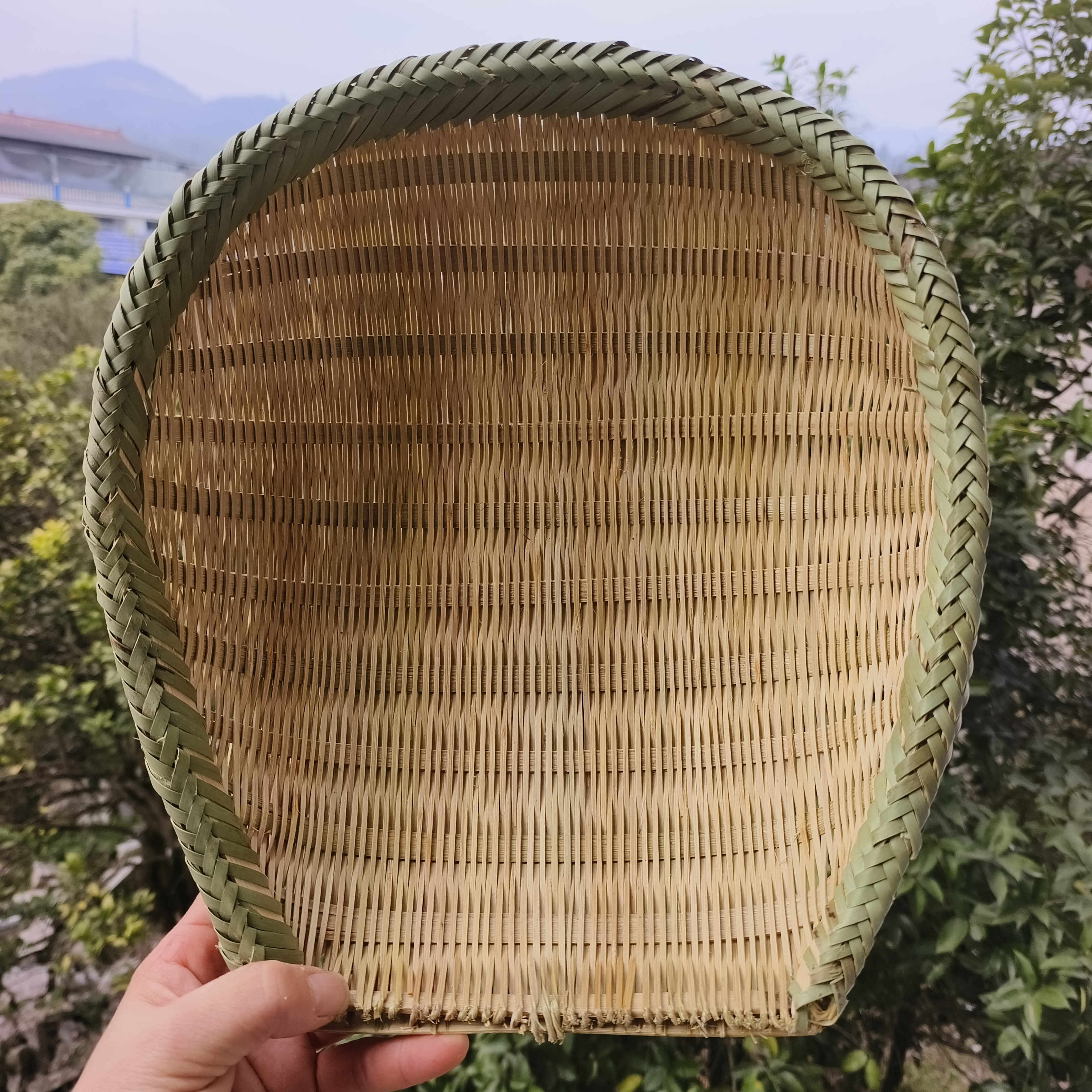 竹编簸箕农家手工筲箕洗菜篮厨房沥水竹篮火锅店竹筐