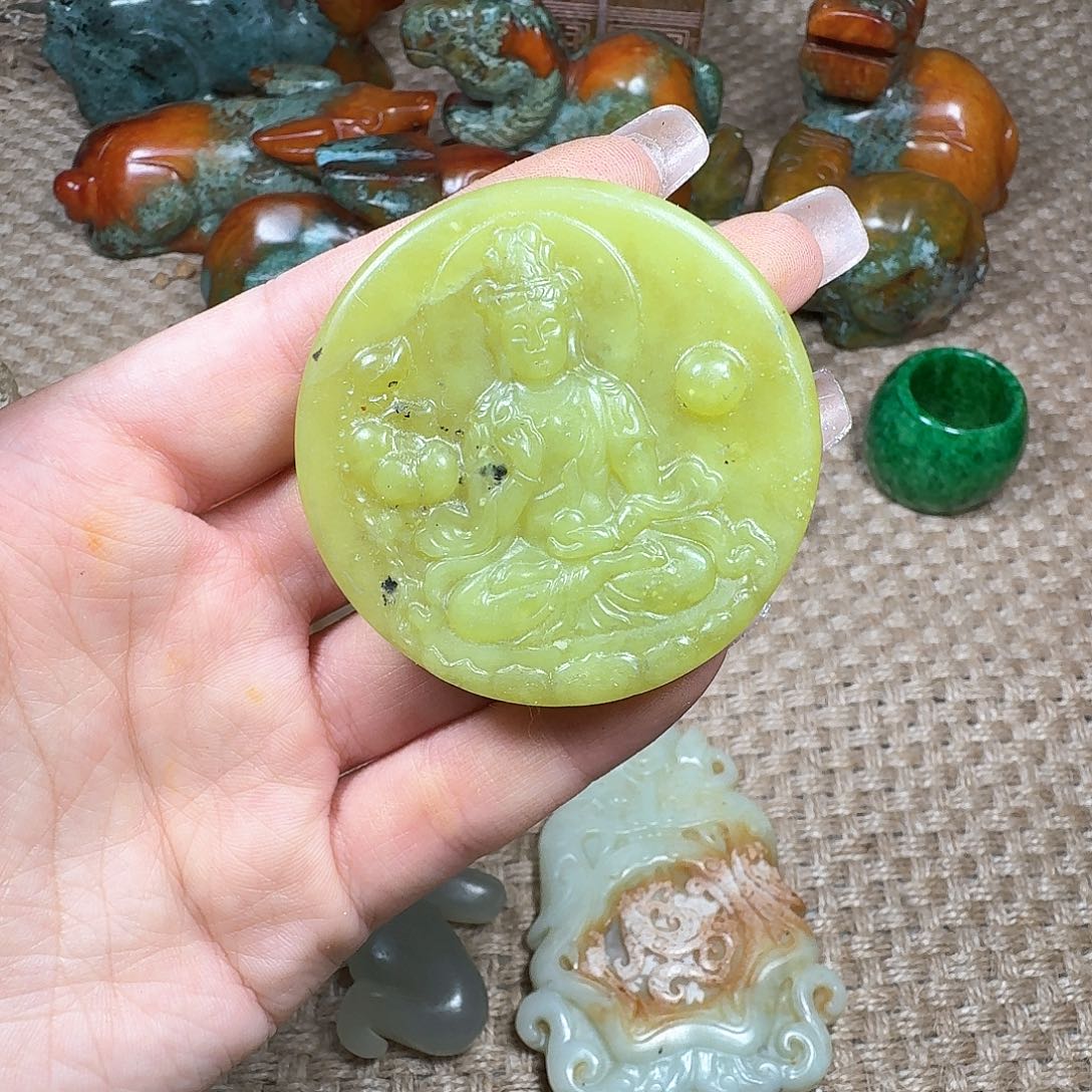 白玉菩提吊坠挂件