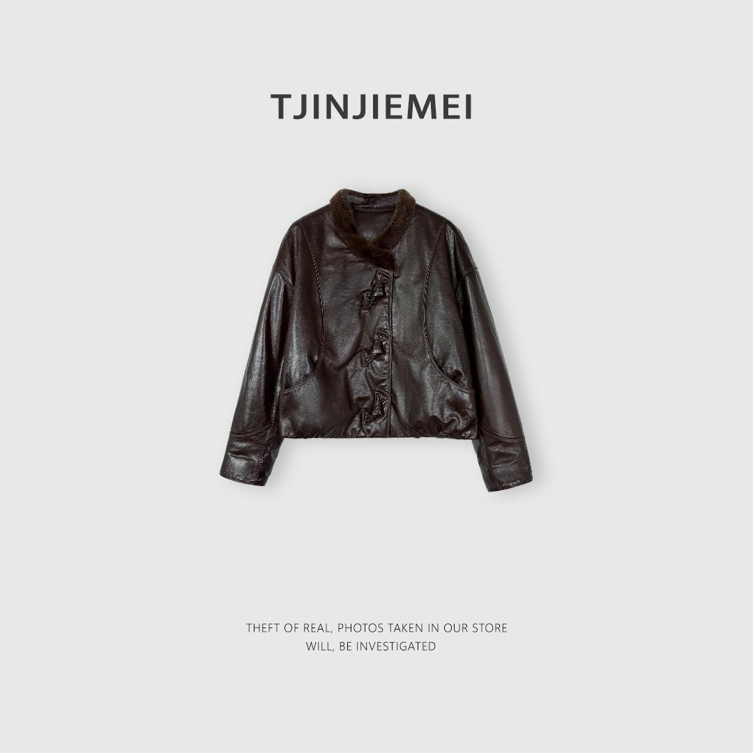 T井姐妹【马德里】设计感精致100绵羊皮高订鹅绒服ERF2512-82116