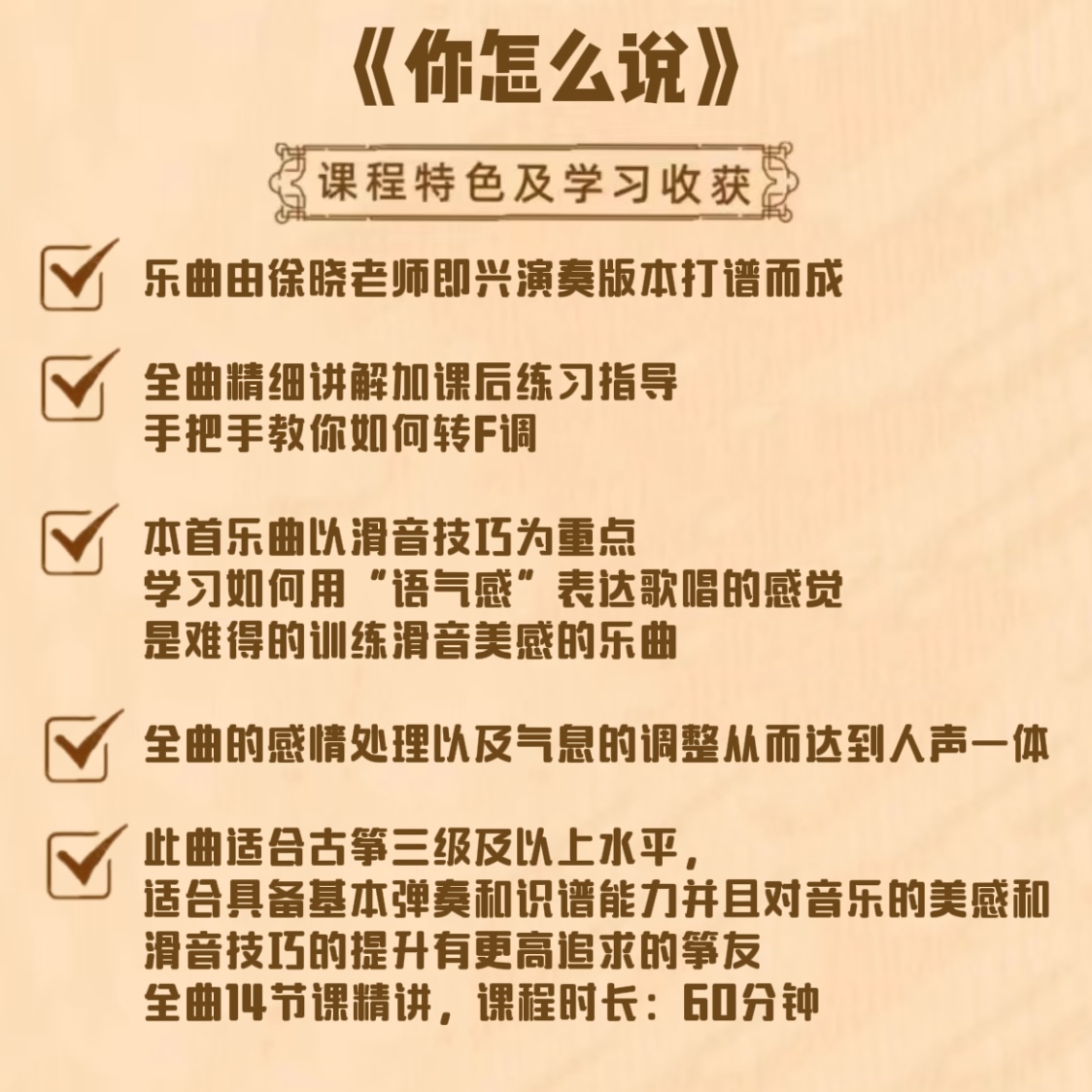 《你怎么说》古筝版经典曲