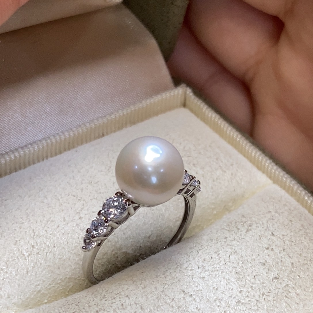 淡水珍珠戒指银S925镶嵌
