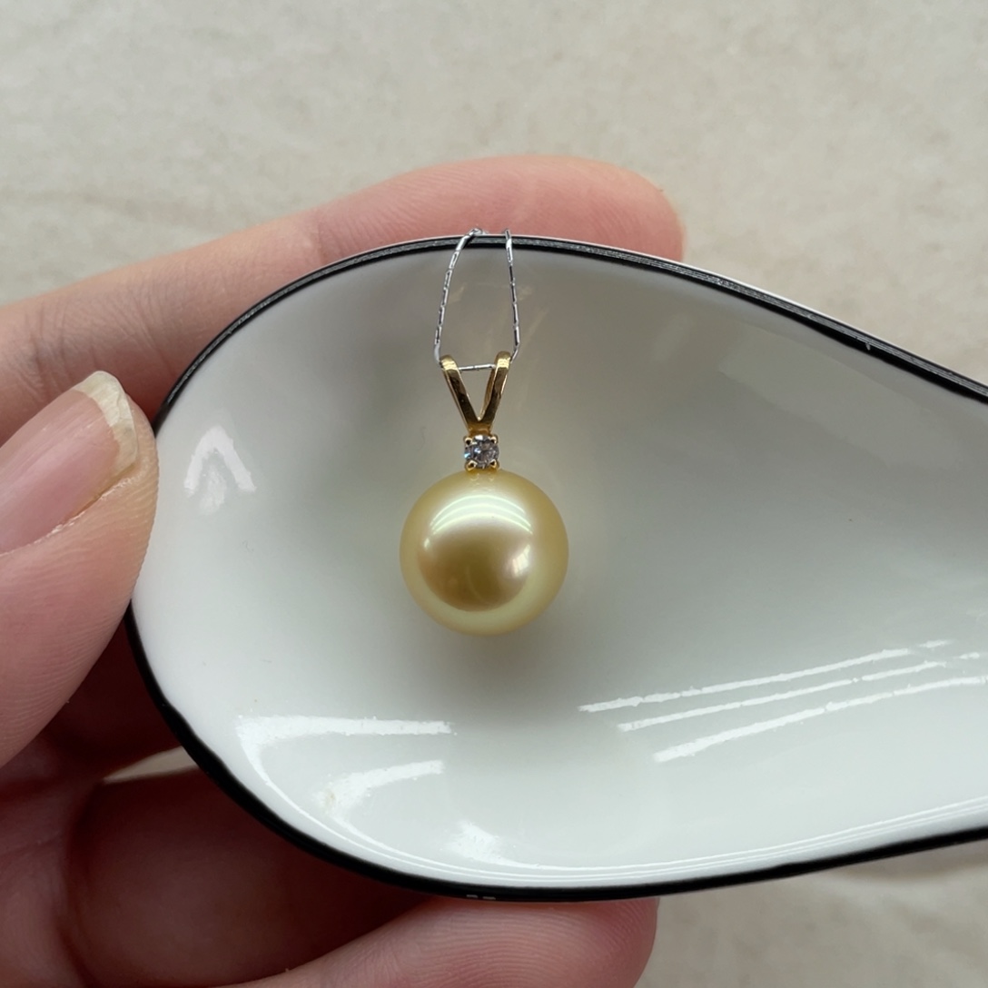 海水珍珠颈饰18K金镶嵌11-12mm
