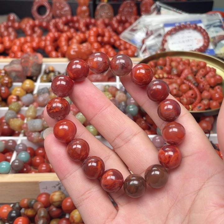 南红玛瑙未镶嵌手链