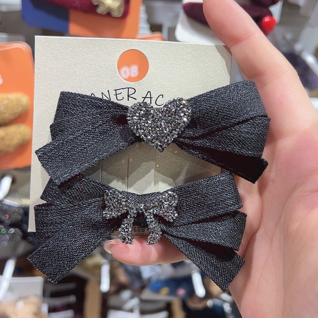 羽毛铁合金灰色色蝴蝶结拼鸭夹