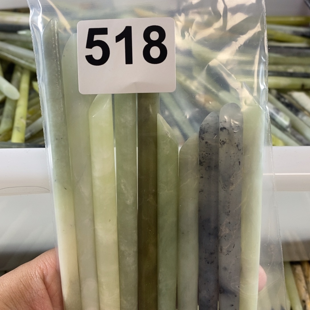 未镶嵌蛇纹石玉发簪金*