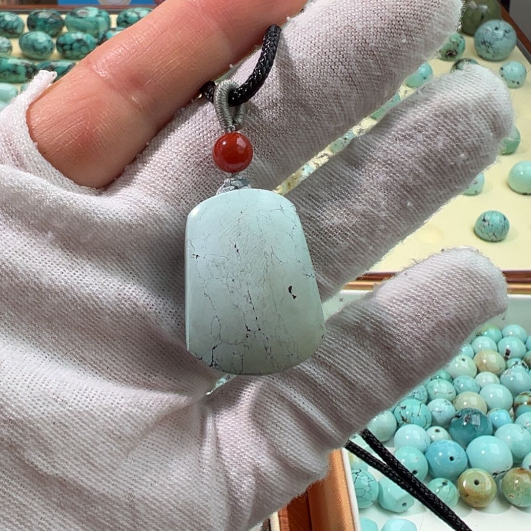 绿松石无事牌未镶嵌