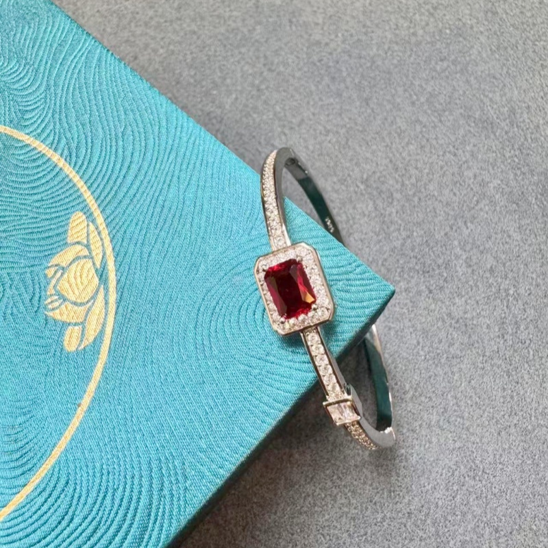 AS-315红宝石单颗镶嵌手镯