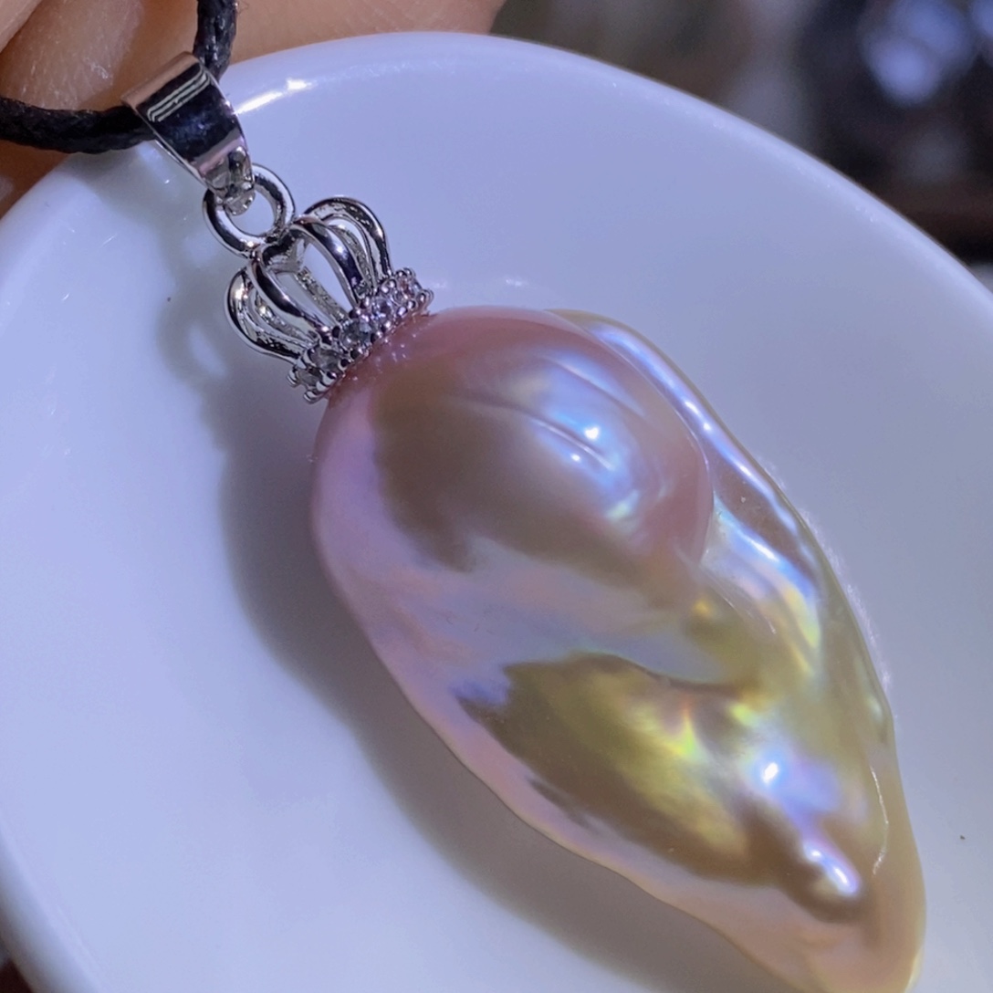 银S925镶嵌天然淡水珍珠淡水珍珠