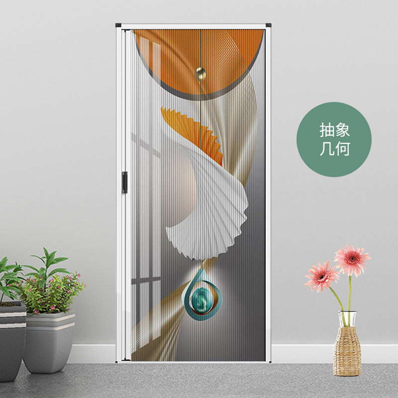 铝合金折叠门图案抽象几何隔断推拉定制卫生间浴室厨房卧室简易门