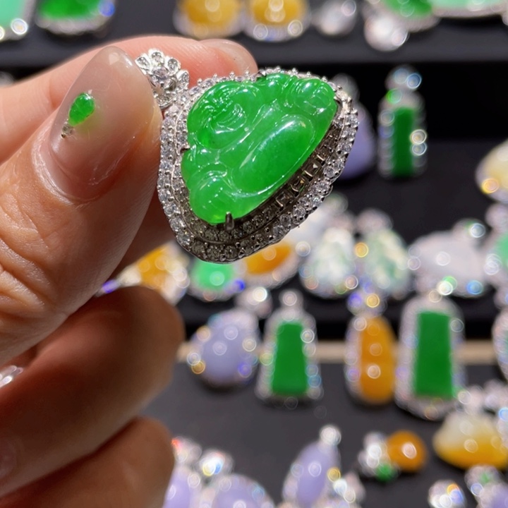 翡翠银S925镶嵌颈饰